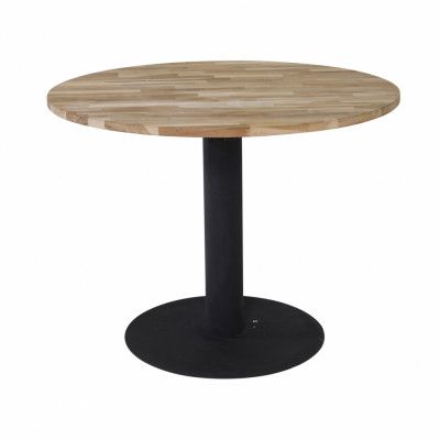 VENTURE DESIGN Cirebon Matbord - Naturlig Teak och Svart Metall (Ø 140 cm)