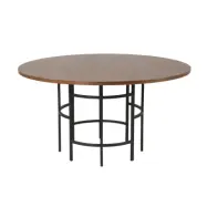VENTURE DESIGN Copenhagen Matbord - Brun MDF och Svart Metall (Ø 140 cm)