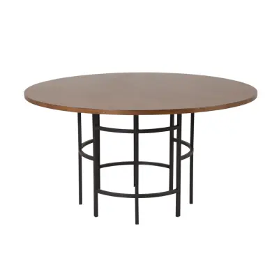 VENTURE DESIGN Copenhagen Matbord - Brun MDF och Svart Metall (Ø 140 cm)