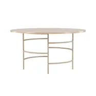 VENTURE DESIGN Copenhagen matbord, runt - vitmålad MDF och beige metall (Ø140)