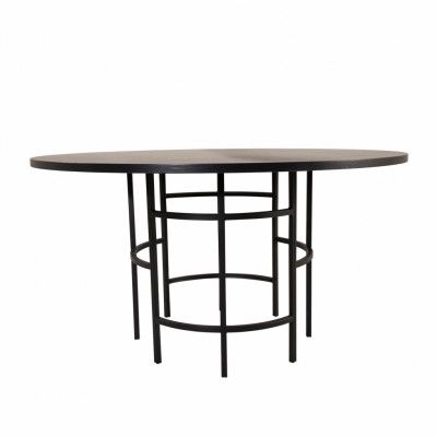 VENTURE DESIGN Copenhagen Matbord - Svart MDF och Svart Metall (Ø 140 cm)