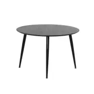 VENTURE DESIGN Dipp Matbord, Runt - Svart MDF och Svart Metall (Ø 115 cm)