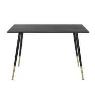VENTURE DESIGN Dipp Matbord - Svart MDF och Svart Metall (120 x 85 cm)