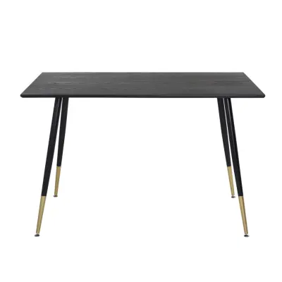 VENTURE DESIGN Dipp Matbord - Svart MDF och Svart Metall (120 x 85 cm)