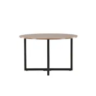 VENTURE DESIGN Durango matbord, runt - valnötsfärgad MDF och svart stål (Ø120)