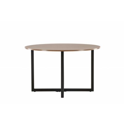 VENTURE DESIGN Durango matbord, runt - valnötsfärgad MDF och svart stål (Ø120)