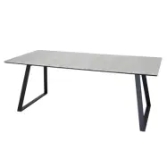 VENTURE DESIGN Estelle Matbord - Vit Marmor och Svart Metall (200 x 90 cm)
