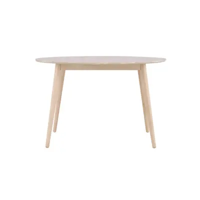 VENTURE DESIGN Flora matbord, runt - vitkalkad faner och gummiträ (Ø120)