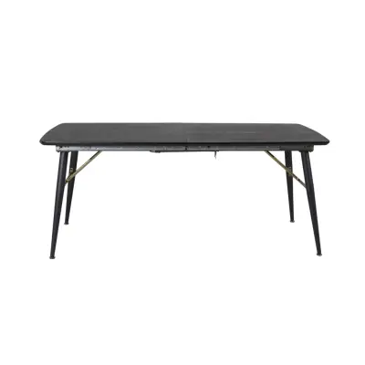 VENTURE DESIGN Gold Matbord, med Utdragsfunktion - Mässing, Svart MDF och Svart Metall (180 x 85 cm)