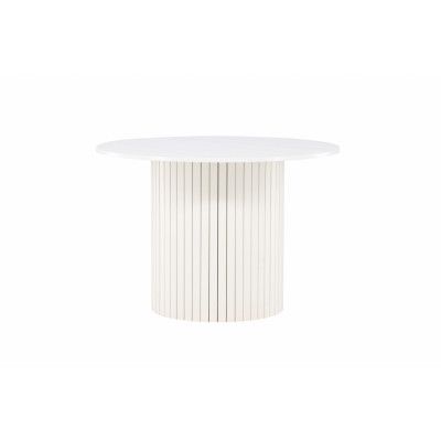VENTURE DESIGN Härön matbord, runt - vit MDF och stål (Ø110)
