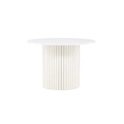 VENTURE DESIGN Härön matbord, runt - vit MDF och stål (Ø110)