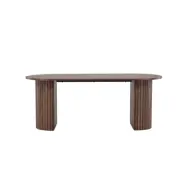 VENTURE DESIGN Härön matbord, ovalt - mocca MDF och stål (90x200)