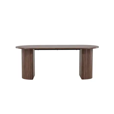 VENTURE DESIGN Härön matbord, ovalt - mocca MDF och stål (90x200)