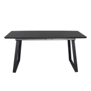 VENTURE DESIGN Inca Matbord, med Fjärilsbordsskiva - Svart MDF och Svart Metall (160 x 85 cm)