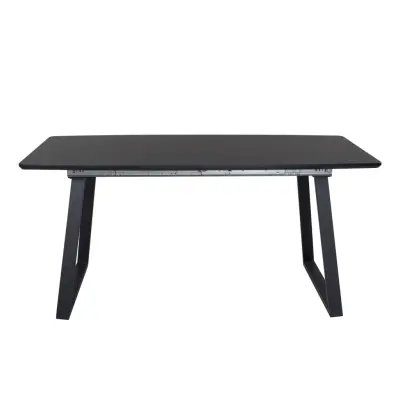 VENTURE DESIGN Inca Matbord, med Fjärilsbordsskiva - Svart MDF och Svart Metall (160 x 85 cm)