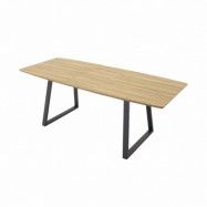 VENTURE DESIGN Inca Matbord, med Utdragsfunktion - Papper MDF och Svart Metall (160 x 85 cm)