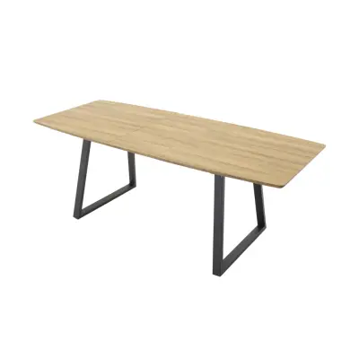 VENTURE DESIGN Inca Matbord, med Utdragsfunktion - Papper MDF och Svart Metall (160 x 85 cm)