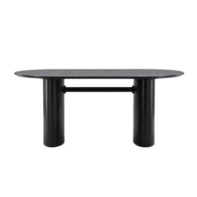 VENTURE DESIGN Isolde matbord, ovalt - svart MDF (180x75)