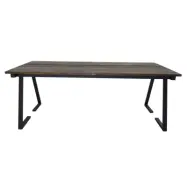 VENTURE DESIGN Jakarta Matbord - Brun Teak och Svart Metall (200 x 90 cm)