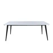 VENTURE DESIGN Jimmy matbord, med utdrag - vit HPL och svart stål (195x90)