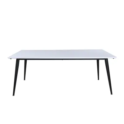 VENTURE DESIGN Jimmy matbord, med utdrag - vit HPL och svart stål (195x90)