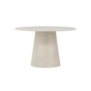 VENTURE DESIGN Lanzo matbord, runt - beige MDF med marmorlook (Ø120)