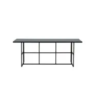 VENTURE DESIGN Leif matbord, rektangulärt - rökt glas och svart stål (200x90)