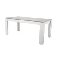 VENTURE DESIGN Lind Matbord - Cementgr&aring; Melamin och Vitt Tr&auml;