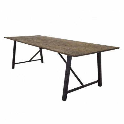 VENTURE DESIGN Malang Matbord - Brunt Papper MDF och Metall (250 x 100 cm)