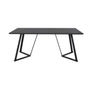VENTURE DESIGN Marina Matbord - Svart MDF och Svart Metall (180 x 90 cm)