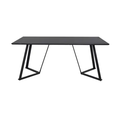 VENTURE DESIGN Marina Matbord - Svart MDF och Svart Metall (180 x 90 cm)