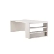 VENTURE DESIGN Mika matbord, med 2 hyllplan - vitkalkad MDF (110x230)