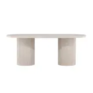 VENTURE DESIGN Narvik matbord, ovalt - beige MDF med marmorlook (100x200)