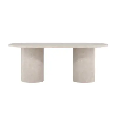 VENTURE DESIGN Narvik matbord, ovalt - beige MDF med marmorlook (100x200)
