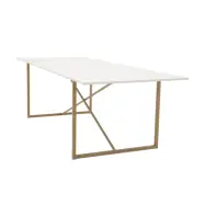 VENTURE DESIGN Palace Matbord - Vit MDF och Naturlig Metall