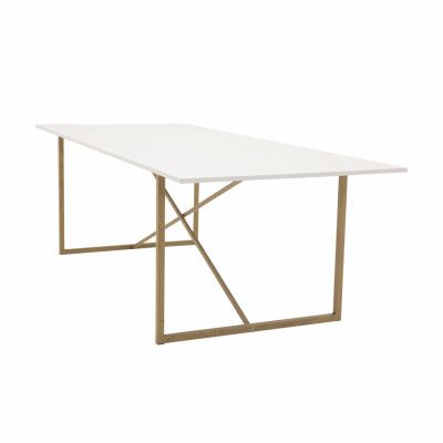 VENTURE DESIGN Palace Matbord - Vit MDF och Naturlig Metall