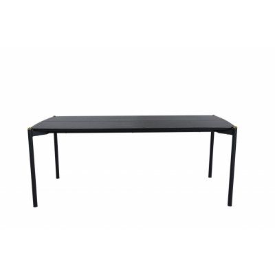 VENTURE DESIGN Pelle matbord, rektangulärt - svart faner och svart stål (190x90)