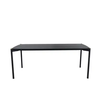 VENTURE DESIGN Pelle matbord, rektangulärt - svart faner och svart stål (190x90)