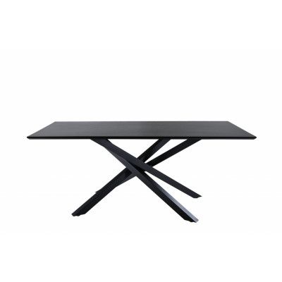 VENTURE DESIGN Piazza matbord, rektangulärt - svart faner och svart stål (180x90)