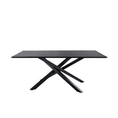 VENTURE DESIGN Piazza matbord, rektangulärt - svart faner och svart stål (180x90)