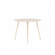 VENTURE DESIGN Plaza matbord, runt - vitkalkad MDF och stål (Ø100)