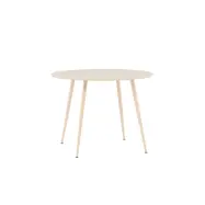 VENTURE DESIGN Plaza matbord, runt - vitkalkad MDF och stål (Ø100)