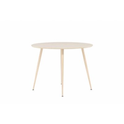 VENTURE DESIGN Plaza matbord, runt - vitkalkad MDF och stål (Ø100)