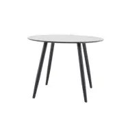 VENTURE DESIGN Plaza Matbord - Svart MDF och Metall (Ø 100 cm)