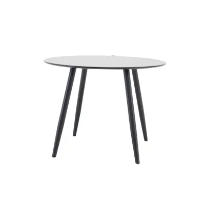 VENTURE DESIGN Plaza Matbord - Svart MDF och Metall (Ø 100 cm)