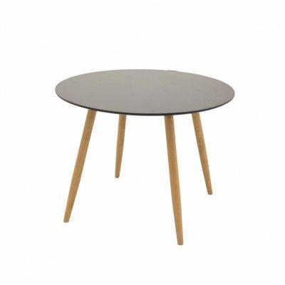 VENTURE DESIGN Plaza Matbord - Svart MDF och Naturlig Metall