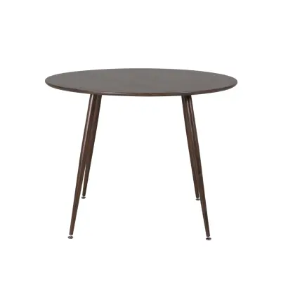 VENTURE DESIGN Plaza Matbord - Valnötsfolie MDF och Valnötsfolie Metall (Ø 100 cm)