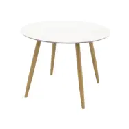 VENTURE DESIGN Plaza Matbord - Vit MDF och Naturmetall
