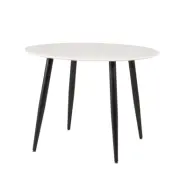 VENTURE DESIGN Plaza Matbord - Vit MDF och Svart Metall