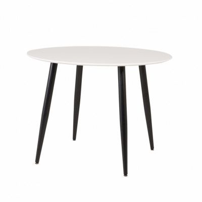 VENTURE DESIGN Plaza Matbord - Vit MDF och Svart Metall